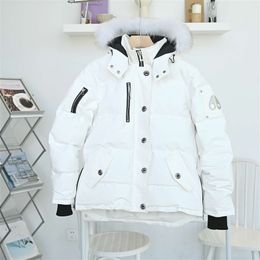 Winter 2023 Autumn Women's White Duck Down Parkas Jackets Zipper Fur Hooded Striped Woman's Slim long Coats ME016 garment