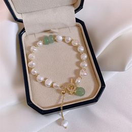 Korean Trendy Fashion Women Freshwater Pearl Bracelet Temperament Classic White Pearl Bracelets Female Women's Jewelry304x