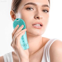 Electric Face Scrubbers Electric Facial Cleanser Silicone Cleansing Brush Face Pore Deep Blackhead Washing Makeup Remover Foaming Brush Sonic Massager L230920