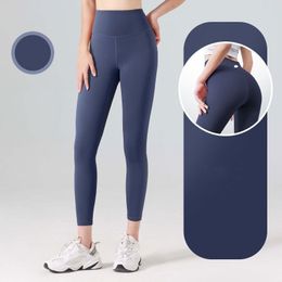 Lu New yoga pants naked feeling female peach hip high waist lift hip exercise fitness pants belly tight yoga pants female leggings 15 Colours