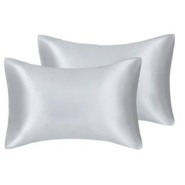 FATAPAESE Silk Satin Pillow Case for Hair Skin Soft Breathable Smooth Both Sided Silky Covers with Envelope Closure King Queen Sta235D