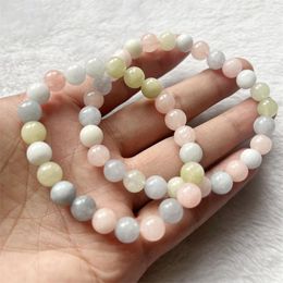 Strand 8mm Morganite Natural Stone Beads Bracelet Men Women Bangles Meditation Jewellery Gift