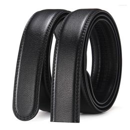 Belts 3.5cm Business Men's Automatic Buckle Belt Wear-resistant No Pure Black Body 130cm