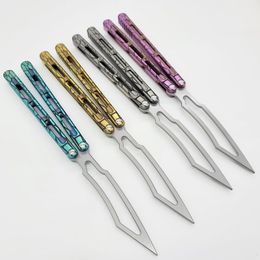 TheOne viper balisong Butterfly Trainer Jilt Knife titanium Handle bushing Free-swinging training Knife EDC Gift 19246