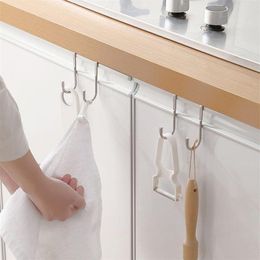 Hooks & Rails Stainless Steel Hook Double S-shaped Sundries Hanging Punch- Kitchen And Bathroom Cabinet Door HookHooks218q
