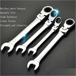 Hand Tools 8-18Mm Flexible Head Combination Ratchet Wrench Matic Heads Labor-Saving Open Torx Wrenchs Repair Hardware Drop Delivery Dhnfp