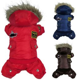 High Qulaity Dog Puppy Winter Jacket Coat USA AIR FORCE Clothes Pets Animals Cat Hoody Warm Jumpsuit Pants Apparel Y200330239Q