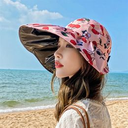 2021 women's beach big brim summer travel sunscreen hat travels vacation fashion wild sun hats with box2538