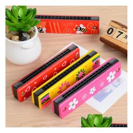 Intelligence Toys Funny Wooden Harmonica Kids Music Instrument Educational Child Attractive Band Kit Children Baby Birthday Gift Toy Dhdpl
