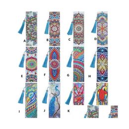 Bookmark Wholesale Diy Diamond Painting With Tassel Mandala Flower Printing For Valentines Day Graduation Birthday Embroidery Arts C Dh7Pa