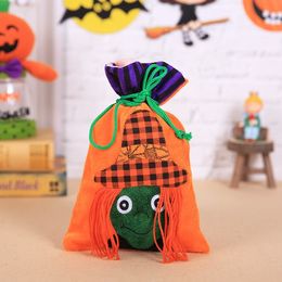 Halloween Velvet Gift Candy Bag Trick or Treat Pumpkin Drawstring Bags Festive Party Supplies