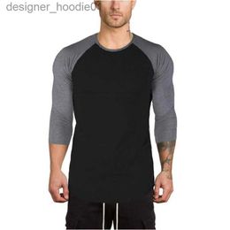 Men's Hoodies Sweatshirts Men Brand Clothing Men's Print Casual Shirt Autumn Pullover Men O-Neck Pull Top Men Slim Fit Three Quarter Sleeve Shirt L230916