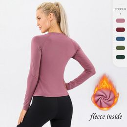 Active Shirts Winter Women Yoga Sport Shirt Long Sleeve Fitness Tops Breathable Exercise Training Ladies Workout Gym Running Sportwear MM084