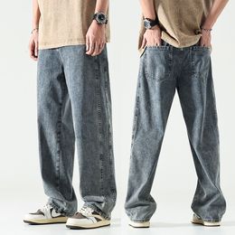 Mens Jeans Baggy Men Oversize Pants Loose Fit Wide Leg Trousers For Blue Streetwear Casual Korean Style Denim Kpop 230915