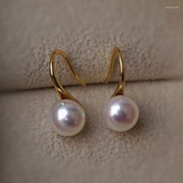 Dangle Earrings Women Pearl Exquisite Simple Big Round White Pearls Piercing Earring Jewelry For Lover Elegant Gifts