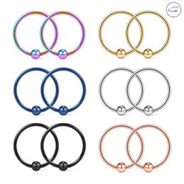 Tongue Rings Boniskiss 6 Pairs 22G 8Mm Captive Bead Nose Hoop Lip Eyebrow Helix Tragus Cartilage Septum Piercings Ring Jewel Dhgarden Dhli3