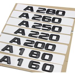 1set Asian black A220 A280 A Trunk Rear Boot Emblem Logo Badge Number Letters For Mercedes Benz A-Class A160 A180 A200 A250 A260289w