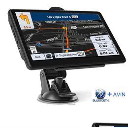 Acessórios GPS para carro 7 polegadas Hd Navigator Bluetooth Avin Navi 8GBadd256GB Voz Navegação de condução com a mais recente Europa América do Sul Dhhda