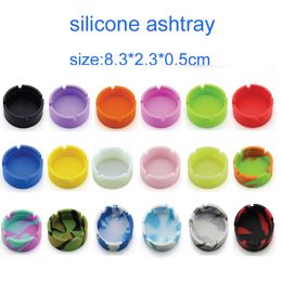 Silicone ashtray round type diameter 8.3cm as eco-friendly portable ashtray several Colours to choose DHL free