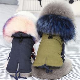 Winter Clothes Luxury Fur Collar Coat Small Warm Fleece Lined Jacket for Dog Pet chihuahua clothing 30S1 T200902228p