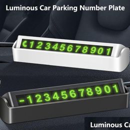 Interior Decorations Car Temporary Parking Card Phone Number Plate Fluorescent Digita Den Telephone Park Stop Mobile Drop Delivery M Dhsr8