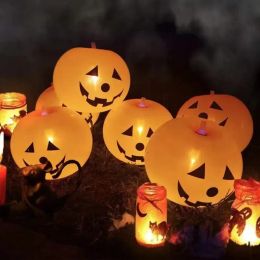 5/pcs Halloween Decorations Party Air Balloon HalloweenPumpkin GhostBalloons shine Inflatable Toys Globos Pumpkin balloons give out light 916