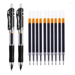 Retractable Gel Pens Set Black/red/blue Coloured 0.5mm Replaceable Refills Office School Supplies Stationery Cute