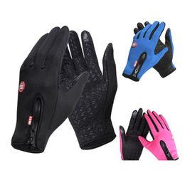 Cycling Gloves Winter Waterproof Men Women Touchsn Running Cold Weather Warm Driving Texting Workout Training L Drop Delivery Sports Dhkc6