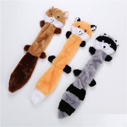 Dog Toys Chews Cartoon Squeaky Plush Toy Cute Fox Shape Pet Accessories Will And Sandy Drop Delivery Home Garden Supplies Dhtj6