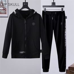 Mens Tracksuits PP Plein Man Hoodie Long Sleeve Set 100% Cotton Trend Daily Casual Round Neck TrackSuit Autumn Winter Jogging Sportswear 230915
