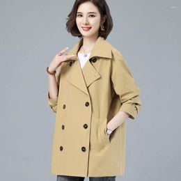 Women's Trench Coats 2023 Coat Windbreaker Spring Autumn Korean Short Ladies Solid Women Double Breasted Outwear X103