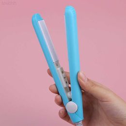 Hair Curlers Straighteners 1PC Mini Hair Iron Pink Corrugated Plate Electric Curling Iron Curl Modelling Tools Mini Hair Straightening Corrugated Iron L230916