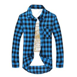 Ruro Size Men Plaid Shirt Camisas Social 2018 Autumn Men's Fashion Plaid Long-sleeved Shirt Male Button Down Casual Check331F