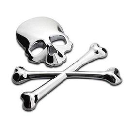 Car Stickers Metal 3D Skl Motorcycle Skls Skeleton Crossbones Emblem Badge Decal Styling Accessories Drop Delivery Mobiles Motorcycl Dhmmh