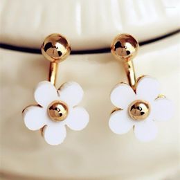 Stud Earrings 2023 Summer Style Top Quality Ladies Simulated Pearl Cute Five Leaves And Flowers For Women