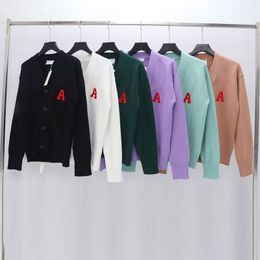 Suéter Cardigan para Homens Suéteres de Designer com Coração e Carta Bordado Mens Mulheres Unissex Roupas de Malha Manga Longa 6 Estilos Moletons