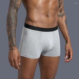 Underpants Long Elastic Boxer For Man Cotton Men's Panties Family Print Boxershorts Mens Open Front Underwear Sexy Male Shorts