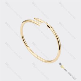 designer bracelet nail bracelet designer jewelry Titanium Steel Bangle Gold-Plated Never Fading Non-Allergic Gold Bracelet; Store 223r