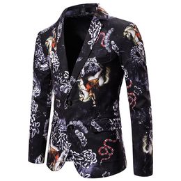 Men Animal Print Blazers Suits Jackets High Quality Lovely Angel Mens Printed Blazer Single Breasted Casual Blazer322d