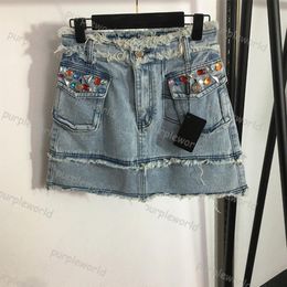 Designer Ladies Denim Short High Waisted Mini Skirt Summer Jeans Girls Blue Street Wear Fashion Retro208w