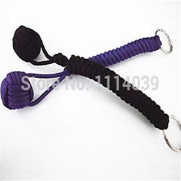550 Paracord Self Defence Monkey Fist Keychain Ball Metal Core Lanyard256Q