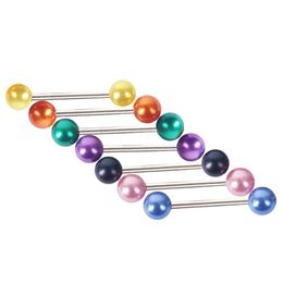 Tongue Rings 30Pcs Fashion Barbell Piercing Acrylic Stainless Steel Bar Nipple Ring 14G Body Jewelry Drop Delivery Dhgarden Dh0G6