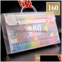 Pencils Brutfuner 160 Colors Professional Oil Color Set Lapis De Cor Artist Painting Sketching Pencil School Art Supplies Drop Deliver Dhsuf