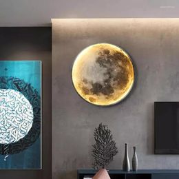 Wall Lamp Art Moon Led Aisle Corridor Mural Sconce Foyer Hallway Gallery Background Decoration Kid Bedroom Bedside Light