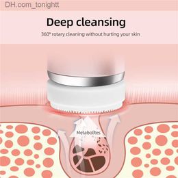 Beauty Equipment 4 in 1 Electric Face Cleansing Brush Rotary Silicone Deep Clean Exfoliate Acne Removal Powered Facial Cleansing Devices Q230916