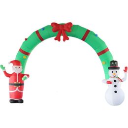 -Giant Inflatable Bow Christmas Bow Santa Claus And Snowman Holiday Yard Outdoor Decoration 5x4m