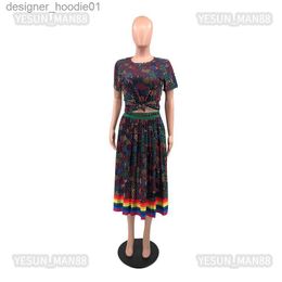 Basic Casual Dresses Woman Designer Luxury Channel Classic Womens ggity Bohemia Dress Female Retro Skirt Ladys Fashion Colorful Africa Sexy Skirt Two Piece Dress L2