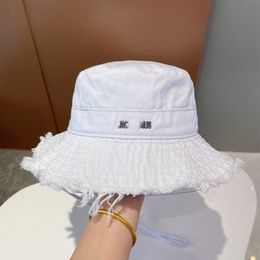 Summer Casquette Bob Wide Brim Hats Designer Bucket Hat For Women Frayed Cap236O