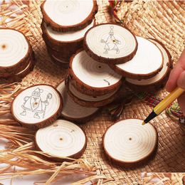 Craft Tools Pine Wood Slices 3 1/2 Round Wooden Diy Crafts Christmas Ornaments Coasters Dried 2/5 Thick Blank Unfinished Dh9487 Drop D Dhomv