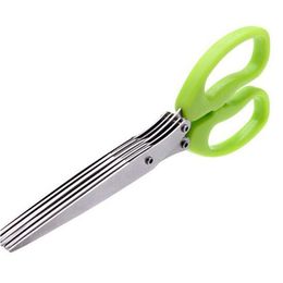 Kitchen Scissors Stainless Steel 5 Layers Scissor Cooking Tools Accessories Knives Sushi Shredded Scallion Onion Cut Herb 5-Layer Spic Dhpgp